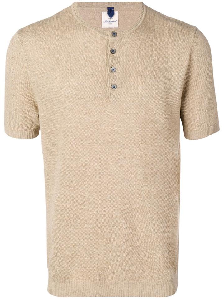 Mc Lauren Henley Button T-shirt - Neutrals