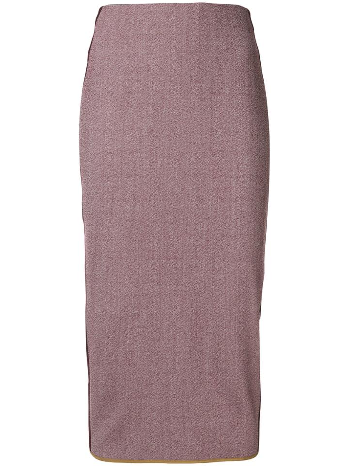 Victoria Beckham Side Stripe Pencil Skirt - Pink & Purple