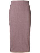 Victoria Beckham Side Stripe Pencil Skirt - Pink & Purple