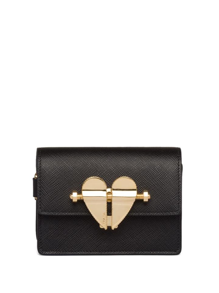 Prada Heart Clasp Mini Bag - Black