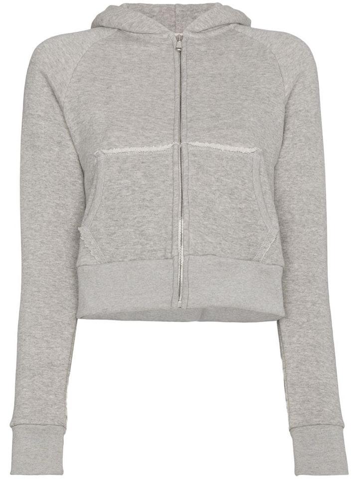 Simon Miller Burke Cropped Zip Up Hoodie - Grey