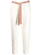 Loro Piana Belted Cropped Trousers - White