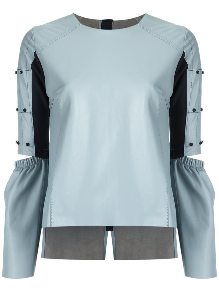 Andrea Bogosian - Leather Top - Women - Leather/spandex/elastane/polyimide - M, Blue, Leather/spandex/elastane/polyimide