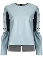 Andrea Bogosian - Leather Top - Women - Leather/spandex/elastane/polyimide - M, Blue, Leather/spandex/elastane/polyimide