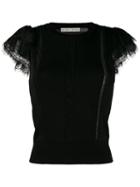 Alice+olivia Rosio Lace Detail Top - Black