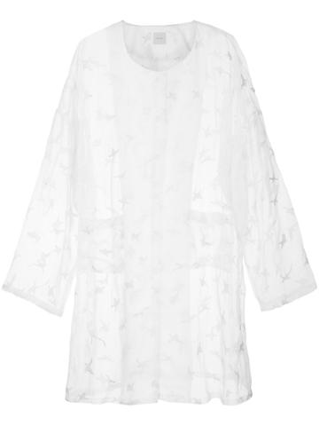 Ikumi Embroidered Sheer Jacket - White
