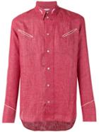 Umit Benan - Slip Pocket Shirt - Men - Linen/flax - 46, Red, Linen/flax