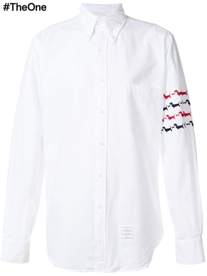 Thom Browne Button Down Classic Shirt, Men's, Size: 1, White, Cotton