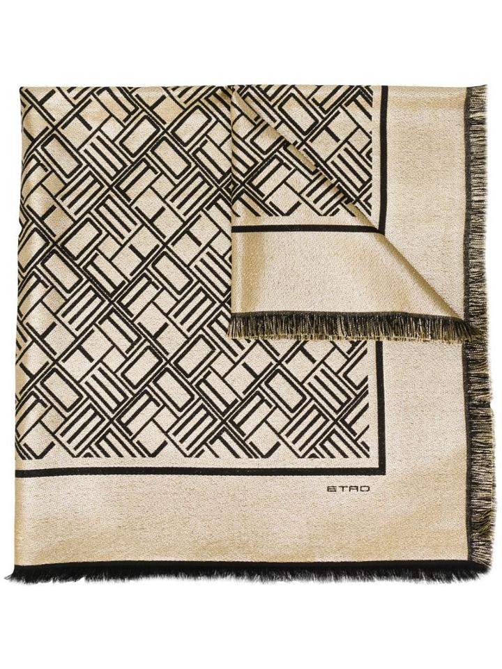 Etro Logo Knit Scarf - Gold