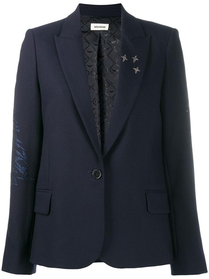Zadig & Voltaire Victor Crystal-embellished Blazer - Blue