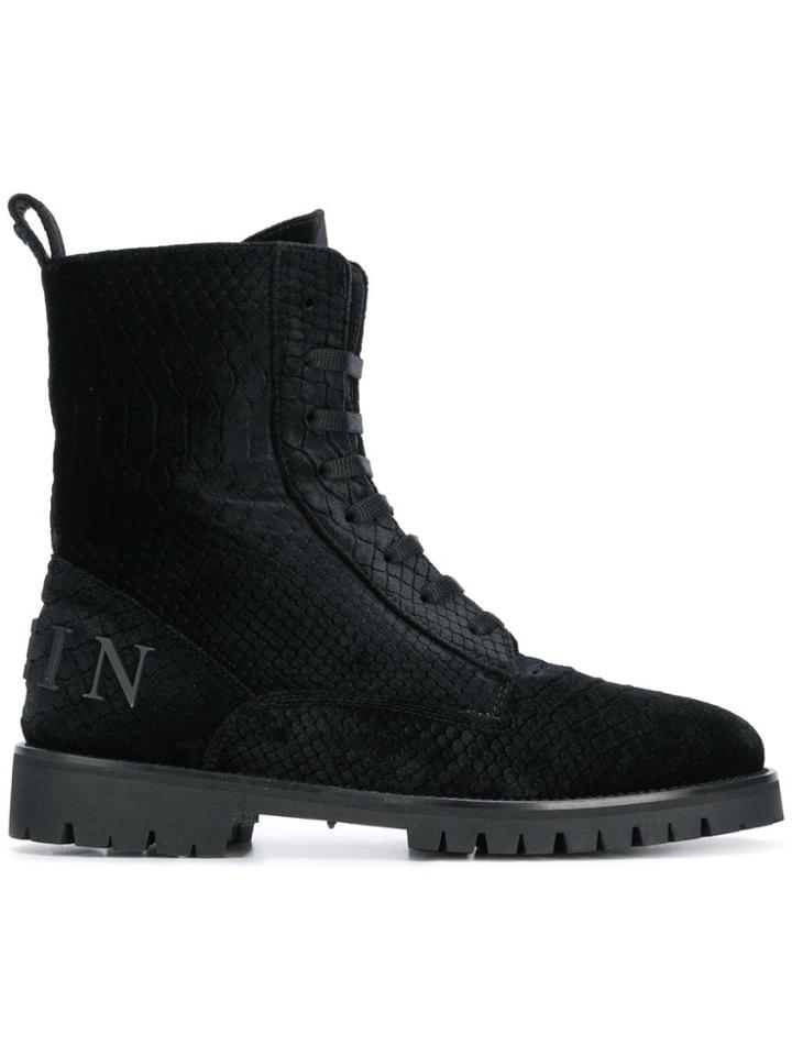 Philipp Plein Lace-up Ankle Boots - Black