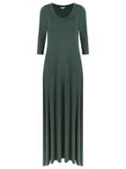 Lygia & Nanny V-neck Long Evening Dress - Green