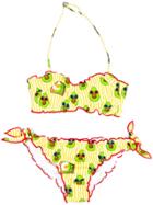 Mc2 Saint Barth Kids Avocado Print Bikini Set - Yellow
