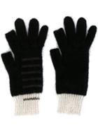 Rick Owens Colour Block Knit Gloves
