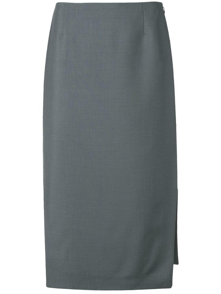 Prada Side Slit Midi Skirt - Grey