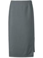 Prada Side Slit Midi Skirt - Grey