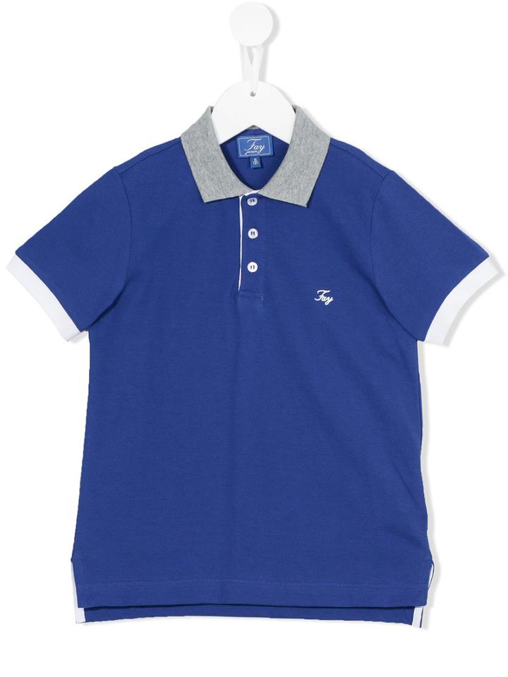 Fay Kids - Logo Polo Shirt - Kids - Cotton - 10 Yrs, Blue