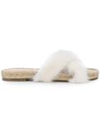 Solange Sandals Fur Detail Slip-on Sandals - White