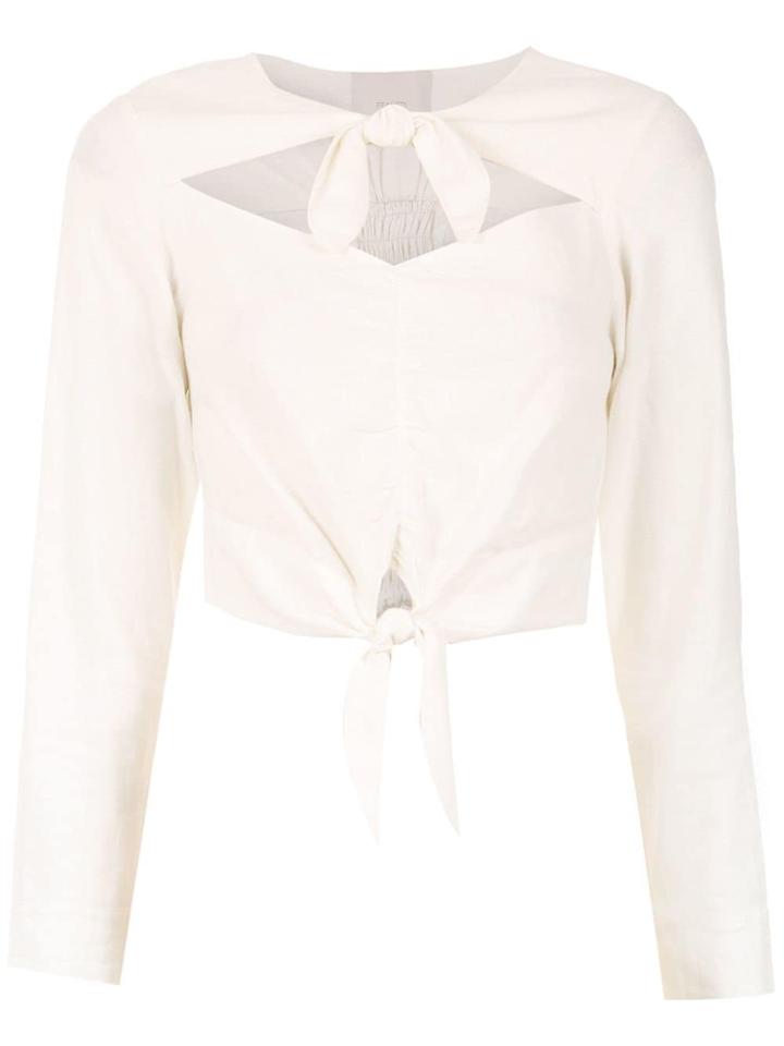 Framed Knot Cropped Top - White