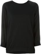 Andrea Ya Aqov Raglan Sleeve Sweatshirt, Women's, Size: S, Black, Cotton/modal/cupro