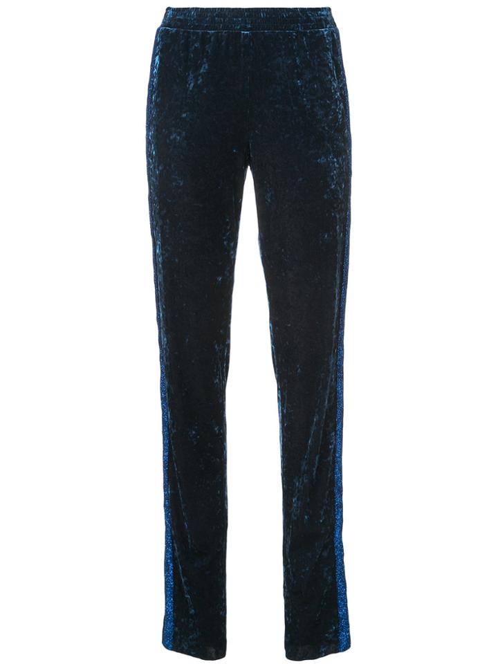 Anna Sui Starburst Velvet Track Pants - Blue