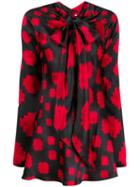 Marni Pussycat Bow Printed Blouse - Red
