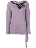 Marc Jacobs Sequin Bow Jumper, Women's, Size: Medium, Pink/purple, Cashmere