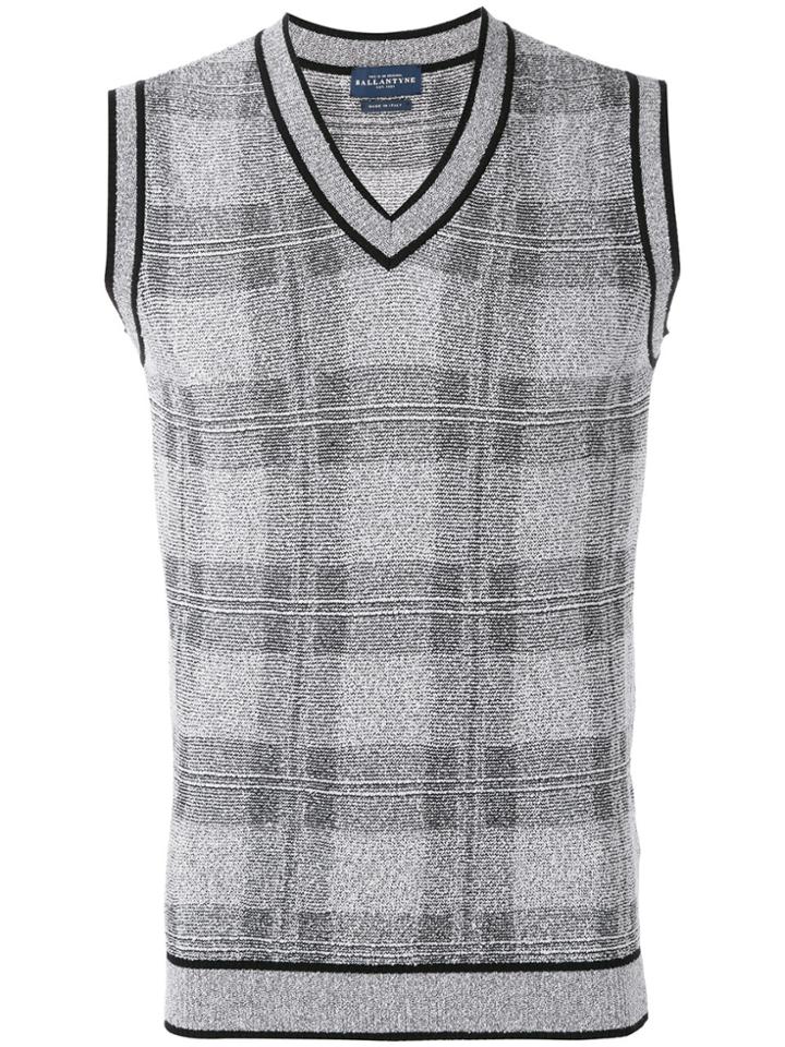 Ballantyne Checked Sweater Vest - Black
