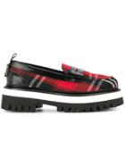 Msgm Tartan Platform Loafers - Black