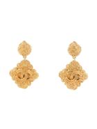 Chanel Vintage Diamond Shape Swing Earrings - Gold