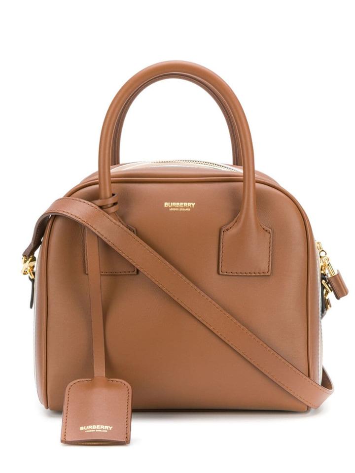 Burberry Icon Stripe Bowling Bag - Brown