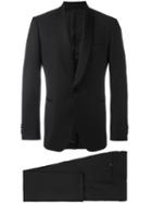 Lardini Shawl Lapel Two-piece Suit, Men's, Size: 54, Black, Wool/viscose/cupro