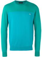 Etro - Colour Block Jumper - Men - Cotton - Xl, Blue, Cotton