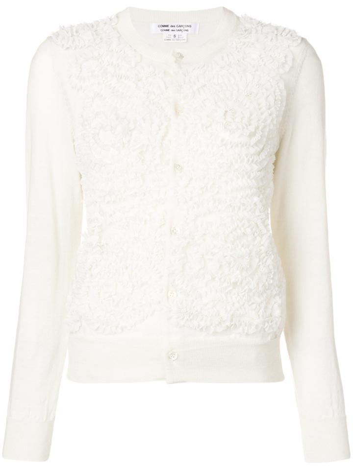 Comme Des Garçons Comme Des Garçons Lace Ruffle Cardigan - White