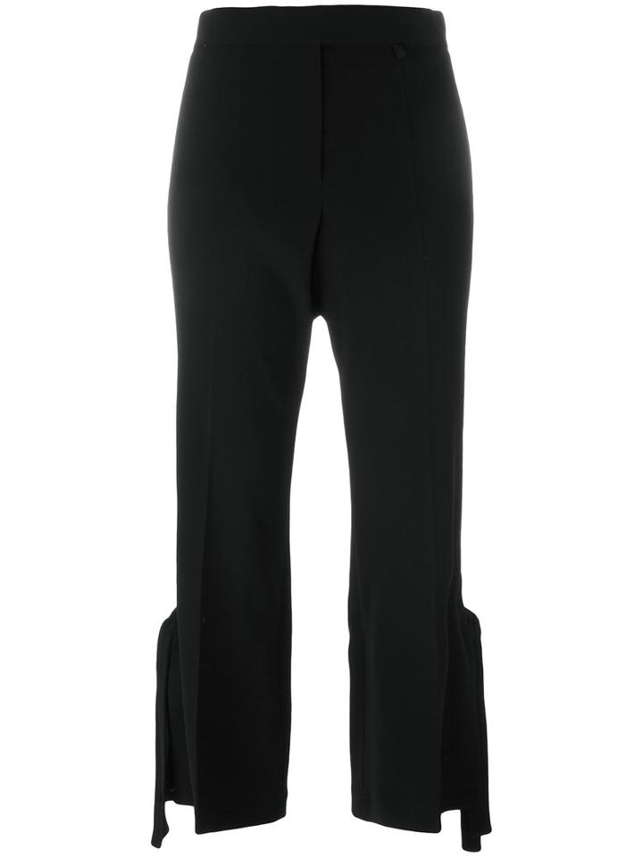 Calvin Klein Collection - Strappy Detail Cropped Trousers - Women - Spandex/elastane/acetate/viscose - 38, Women's, Black, Spandex/elastane/acetate/viscose