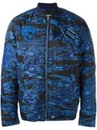 Diesel 'w-camu' Bomber Jacket, Men's, Size: Medium, Blue, Polyester/viscose