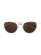 Saint Laurent - Half Frame Sunglasses - Women - Acetate - One Size, White, Acetate