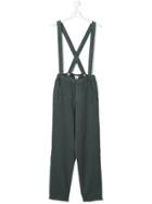 Bellerose Kids Crisscross Back Dungarees - Green