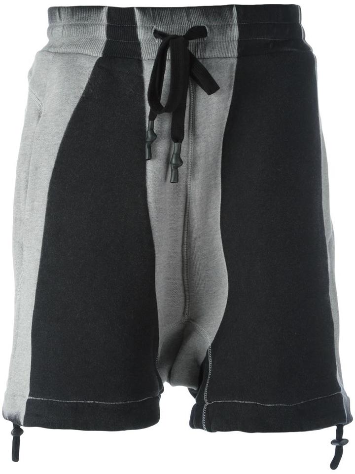 11 By Boris Bidjan Saberi Faded Track Shorts, Men's, Size: Large, Black, Cotton