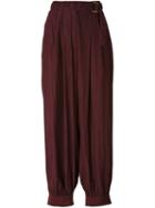 Lanvin Drop Crotch Wide Trousers, Women's, Size: 36, Pink/purple, Polyester
