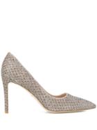 Stuart Weitzman Leigh 95 Woven Pumps - Metallic