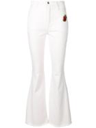 Dolce & Gabbana Sacred Heart Patch Flared Jeans - White