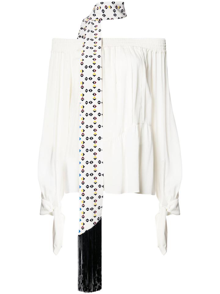Derek Lam Shirred Off The Shoulder Blouse - White