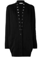 Givenchy - Star Trim Cardigan - Women - Cotton/viscose/cashmere - S, Black, Cotton/viscose/cashmere