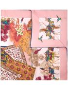 Salvatore Ferragamo Oriental Rug Print Scarf, Women's, Pink/purple, Silk