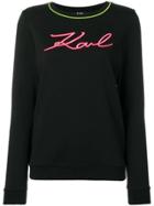 Karl Lagerfeld Logo Neon Sweatshirt - Black
