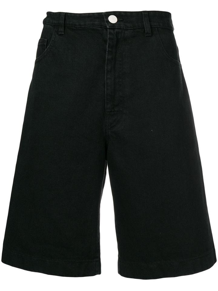 Raf Simons Loose-fit Denim Shorts - Black