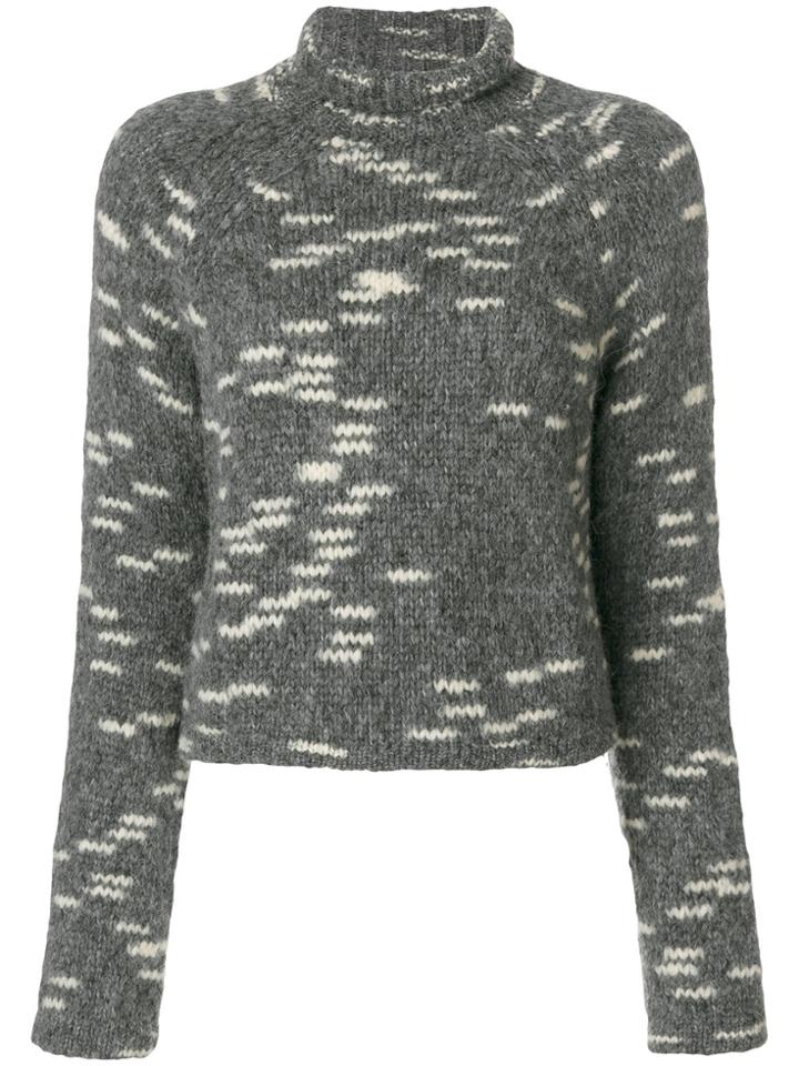 Carven Cropped Roll-neck Jumper - Grey