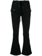 Unravel Project Flared Cropped Jeans - Black