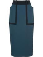 Roksanda Contrast Belt Midi Skirt - Blue
